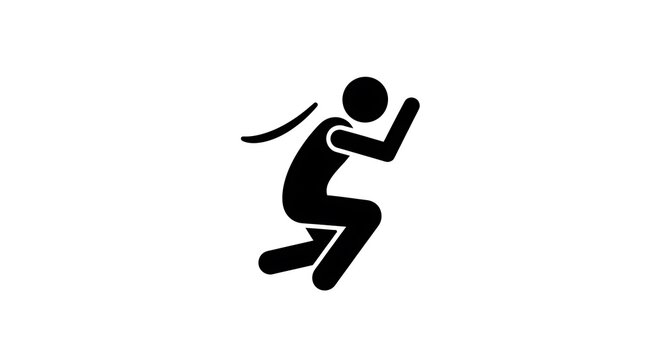 Plyometric exercise jumping icon, fitness symbol vector