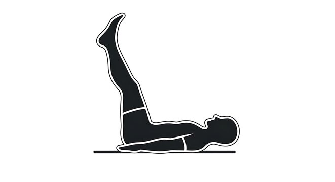 Minimalist leg raise exercise icon for fitness and workout vector illustration