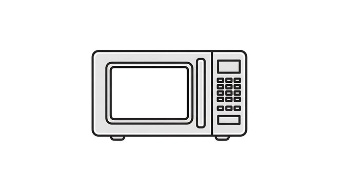 Microwave oven icon, kitchen appliance vector symbol isolated on white background