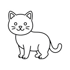 Minimalist black line of a standing cat minimalist black line standing cat © Pike Studio