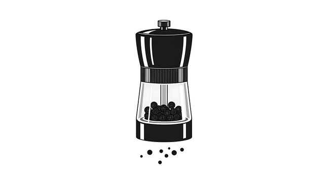Pepper grinder icon, spice vector illustration isolated on white
