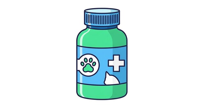 Pet medicine bottle icon, healthcare vector illustration