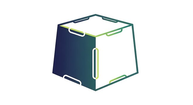 Plyometric box icon, jump training equipment vector illustration