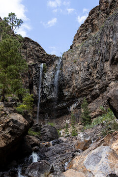 waterfall in the mountains