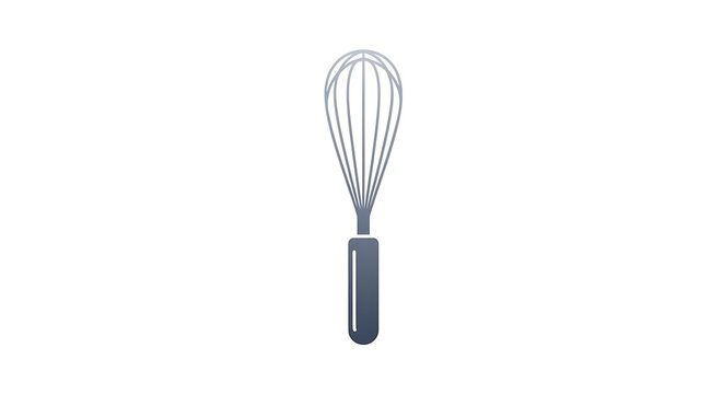 Stainless Steel Kitchen Whisk for Baking and Cooking Isolated on White