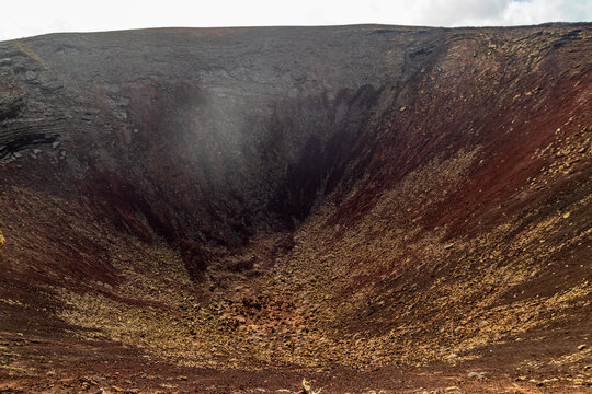 Crater of volcano Calderon Hondo at Fuerteventura, Canary Islands, Spain