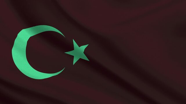 4 K UHD TURKEY FLAG WAWE FRONT AND LOW LIGHT