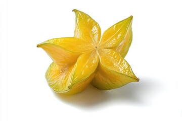 Fototapeta premium Fresh ripe yellow star fruit carambola isolated on white background.