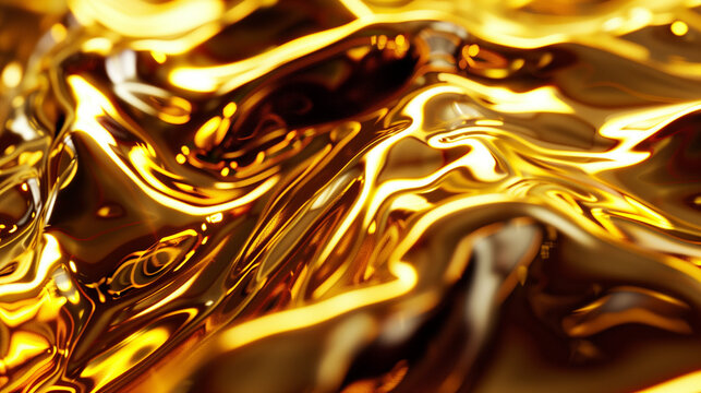 Hyper-realistic flowing liquid gold, anisotropic reflections, micro-detailed smooth bezier curves, warm dramatic studio lighting setup, rich metallic texture, Unreal Engine 5 render, l