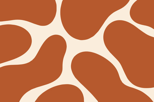 Brown rust terracotta organic shapes seamless pattern, vector background