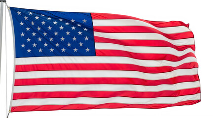 Fototapeta premium American flag waving celebrating flag day and patriotic pride isolated on transparent background