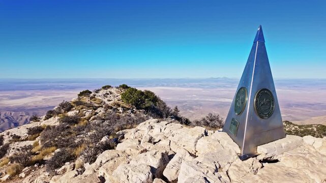 Mountain Ridges and Valley View from Guadalupe Mountains National Park Trail Texas