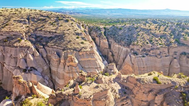 Aerial View of Tent Rock Formations in Kasha-Katuwe Tent Rocks National Monument New Mexico