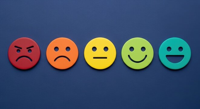 colorful emoji faces on dark background depicting various emotions and expressions
