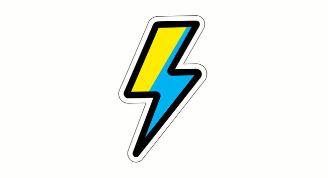 Colorful Lightning Bolt Icon Symbol.