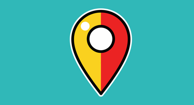 Colorful map pin icon symbol.