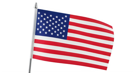 Fototapeta premium American flag waving celebrating flag day and patriotic pride isolated on transparent background