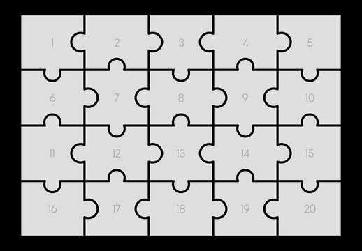 Jigsaw Puzzle Photo Frame Effect Mockup