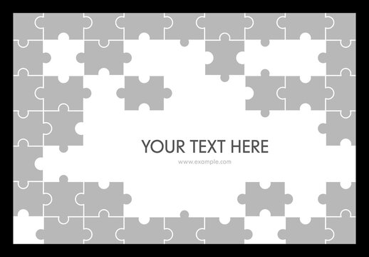 Jigsaw Puzzle Photo Frame Effect Mockup