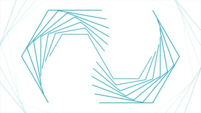 Blue hexagonal lines abstract futuristic technology pattern background. Minimal motion design. Seamless loop. Video animation Ultra HD 4K 3840x2160