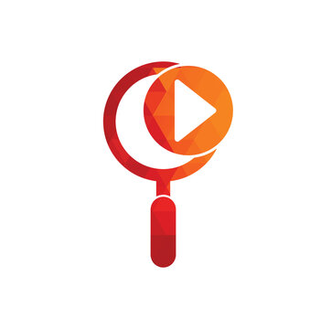 Media search play logo template.