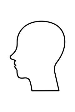 Human head profile outline PNG. Clean line art face silhouette, abstract avatar icon, modern design, psychology concept, identity symbol. Editable vector style for UI, logo, stickers, design, poster 