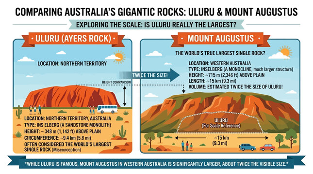 Comparing Australia's gigantic rocks Uluru and Mount Augustus