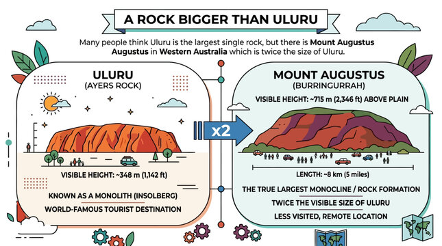 Mount Augustus in Western Australia bigger than Uluru rock formation