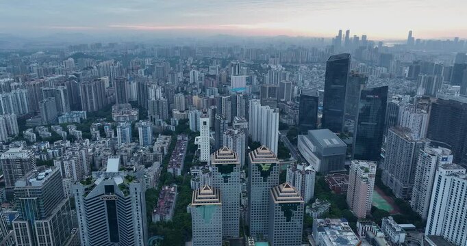 Aerial view of landscape in Guangzhou city, China