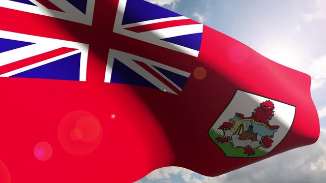 Bermuda Flag Fluttering Gracefully Against the Open Sky