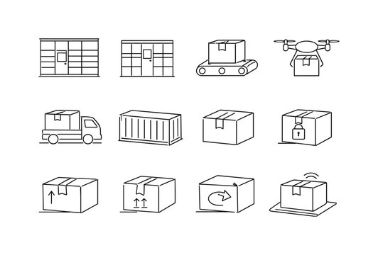 Dynamics and expression. Line icon set of Dynamics and expression: forte symbol, piano symbol, mezzo forte, mezzo piano, crescendo hairpin, diminuendo hairpin,