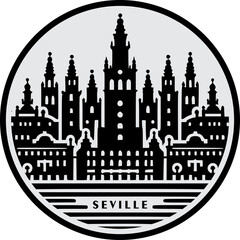 Obraz premium Seville Skyline Vector Icon
