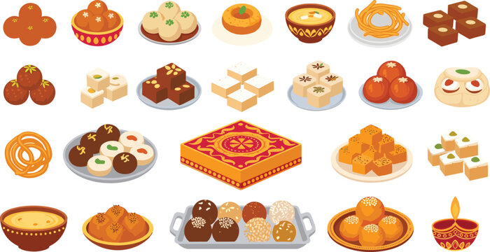 Indian sweets collection assorted traditional mithai treats for diwali and festivals