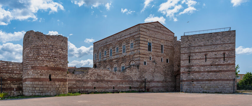 The Palace of the Porphyrogenitus, known as Tekfur Sarayi, stands in Istanbul, Turkey. It showcases ancient architecture and reflects the history of the region.