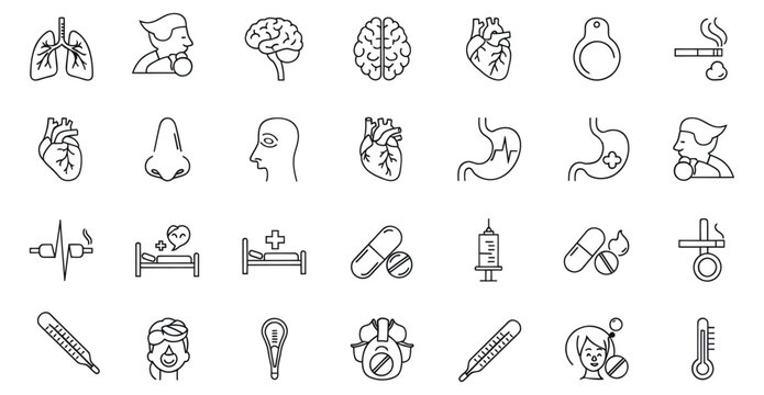 Collection of vintage medical and surgical instrument illustrations in black and white