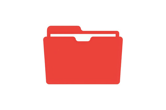 Red folder icon for digital file management, organizing documents, data storage, and computer directories