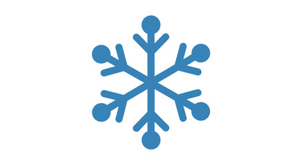 Simple Blue Snowflake Icon Representing Winter and Cold Weather. © Faiz