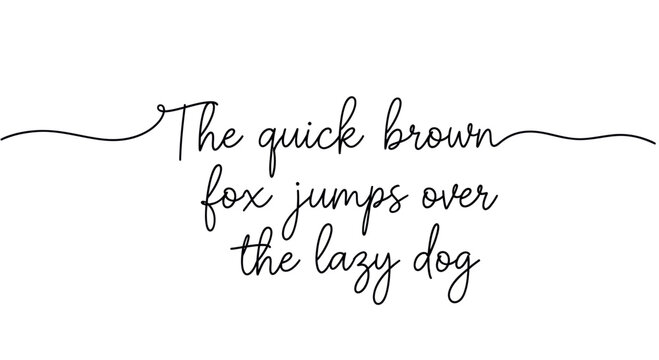 The quick brown fox jumps over the lazy dog handwritten text.