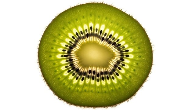 Kiwi Slice Close Up Macro Detail, Fresh Fruit Slice, Healthy Food Background