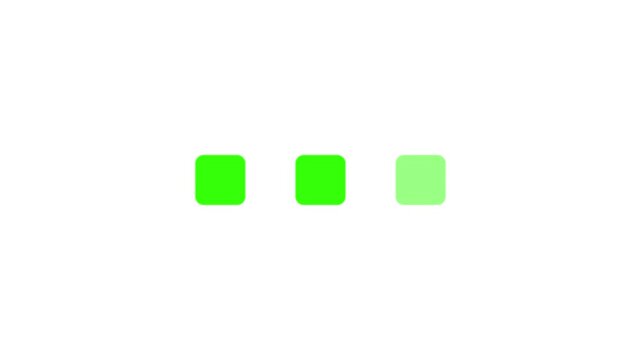 Bright green rounded progress bar loading animation. Simple interface element for web processing and status indication.