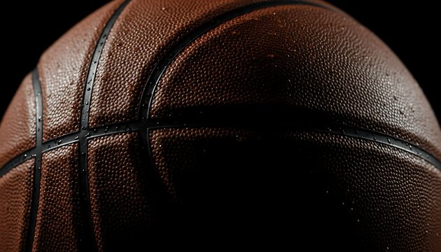 Close Up Brown Basketball Texture and Panel Lines