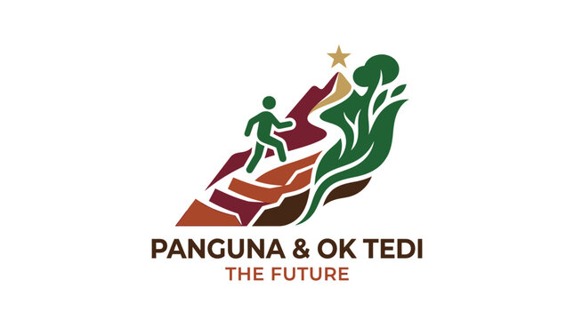 Corporate Logo of a Person Climbing Mountains to a Star