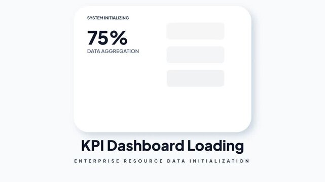 KPI Dashboard Data Aggregation Progress Bar Animation with Percentage Counter and Enterprise Statistics