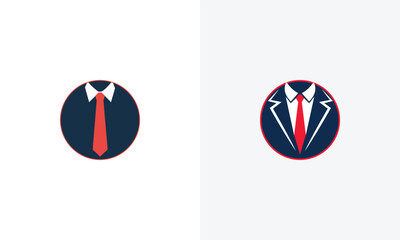 Naklejka premium Vector icons of business shirts with ties in navy blue circles for professional use vector 