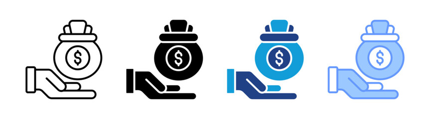 Obraz premium Income icon set multiple style collection 