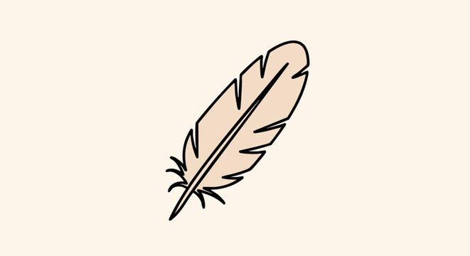 single bird feather illustration.