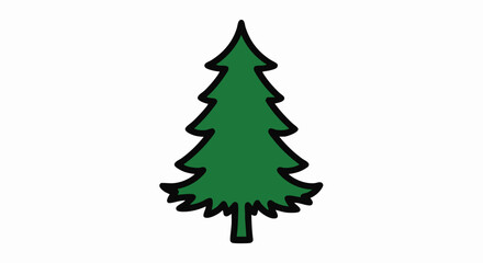 Fototapeta premium simple green christmas tree illustration.