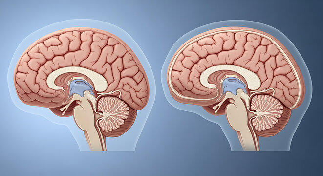 Human brain anatomy illustration.