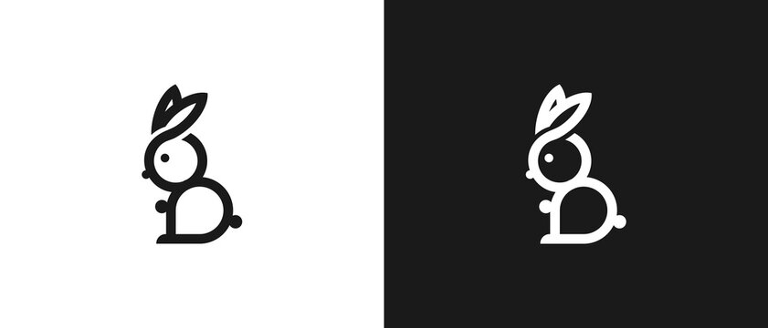 bunny or rabit logo design, vector ilustration