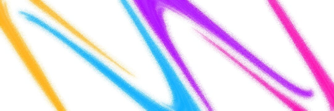 Colorful spray paint streak brushstroke set yellow blue purple pink abstract lines on white for social media poster banner graphic design